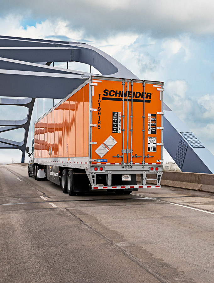 Schneider Truck on Bridge