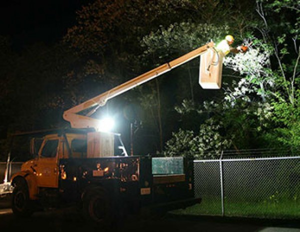 Grote LED lights on bucket truck